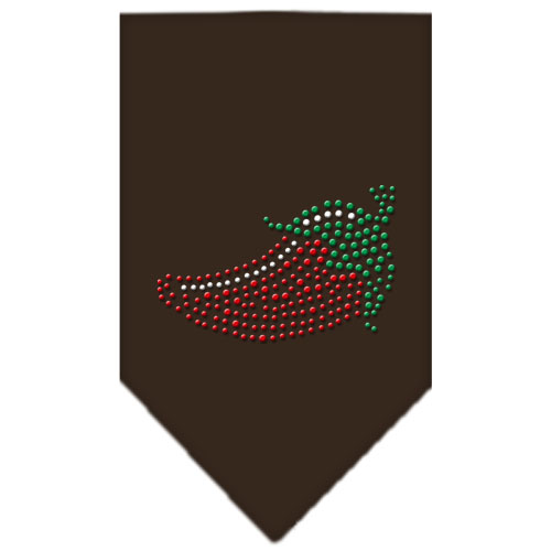Chili Pepper Rhinestone Bandana Cocoa Large